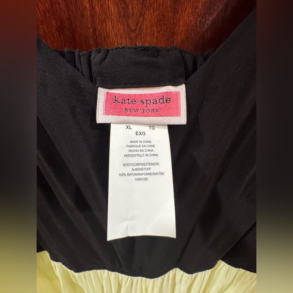 NEW Kate Spade Black Multicolor Tiered Cover Dress with Tie Waist - Picture 6 of 6